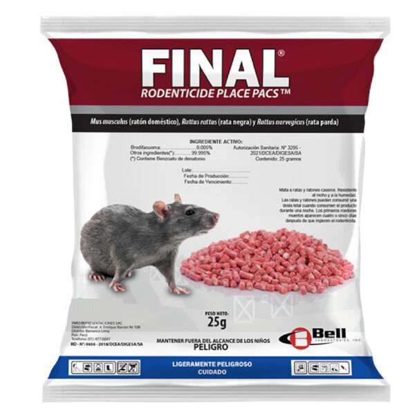 FINAL® PELLETS X CAJA DE 50 SACHETS DE 25 GR – RODENTICIDA - Imagen 3
